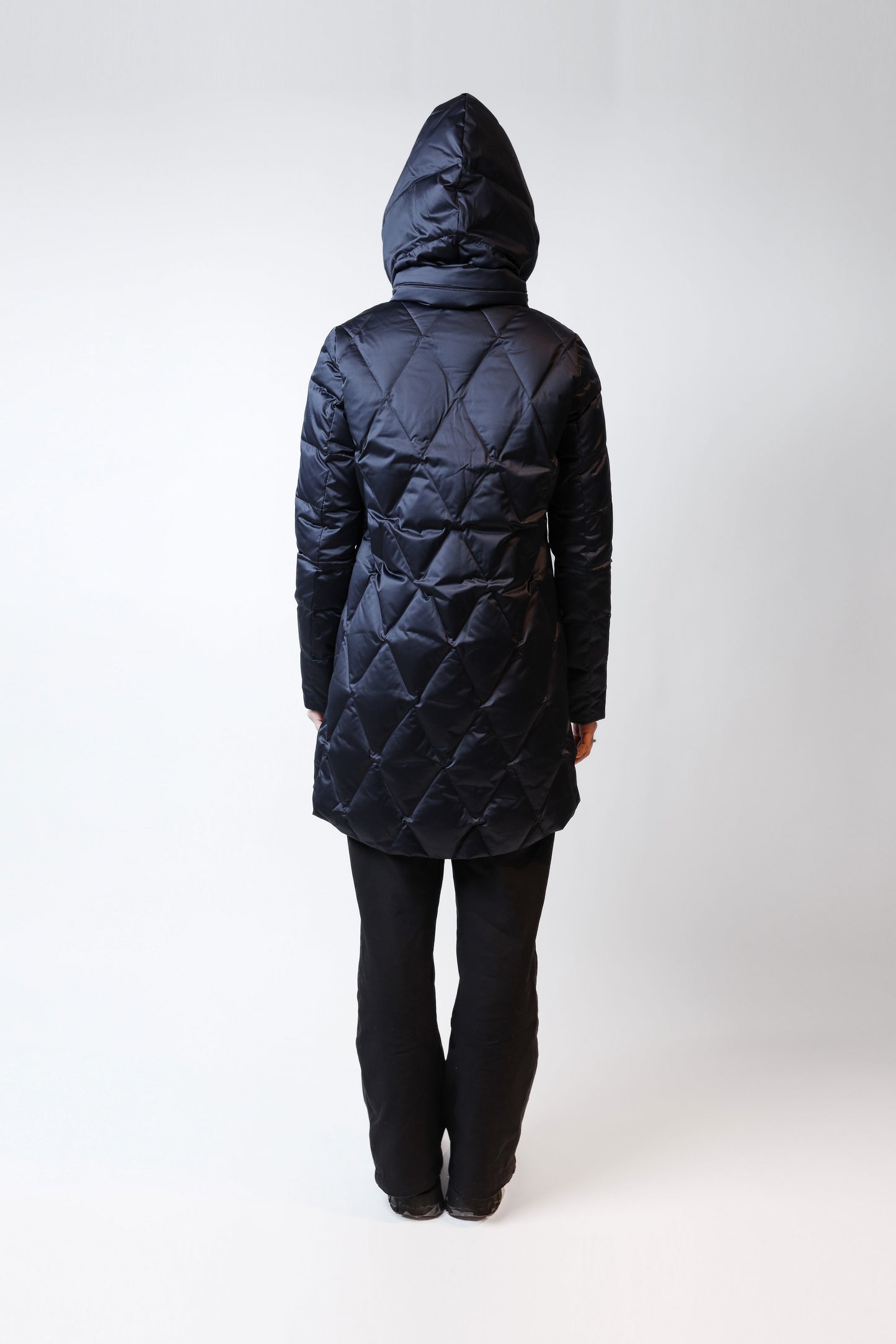 Longline Down Coat – Black