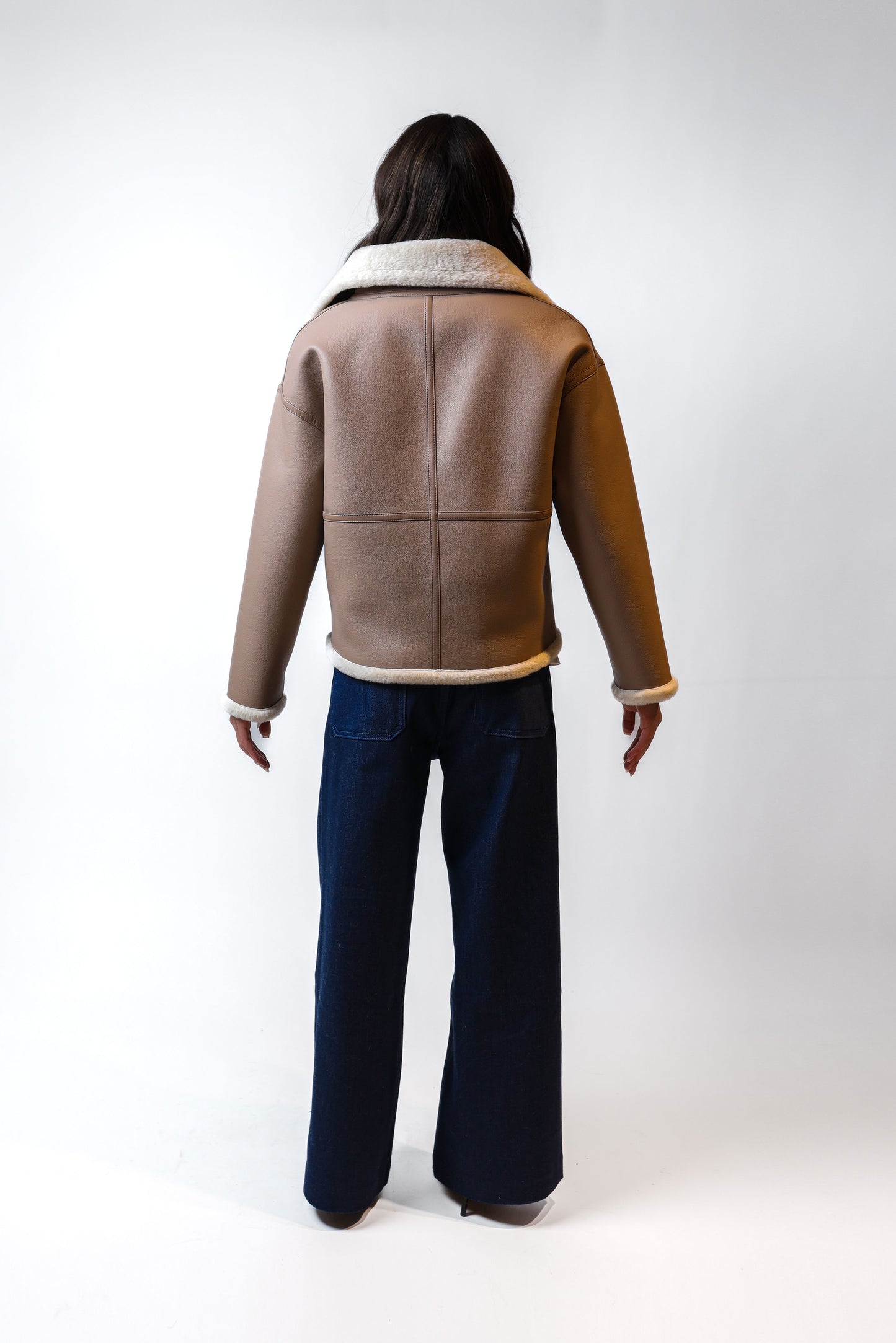 Pinterest Brown Short Shearling Jacket
