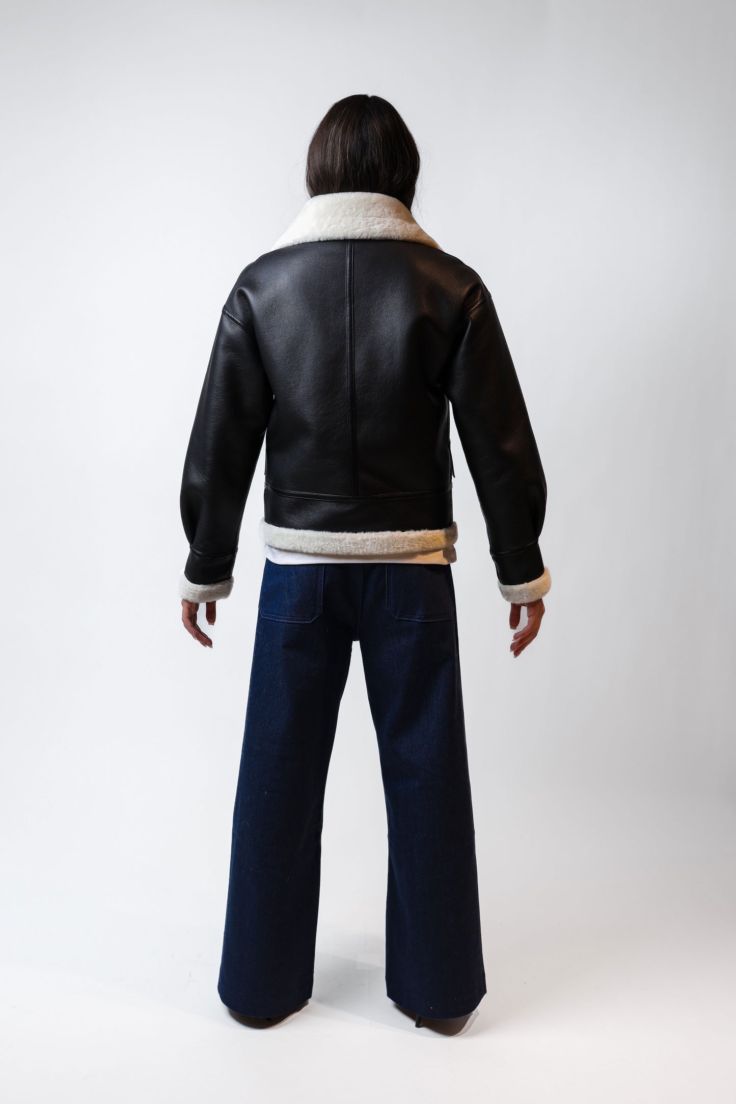 Black Short Shearling Jacket