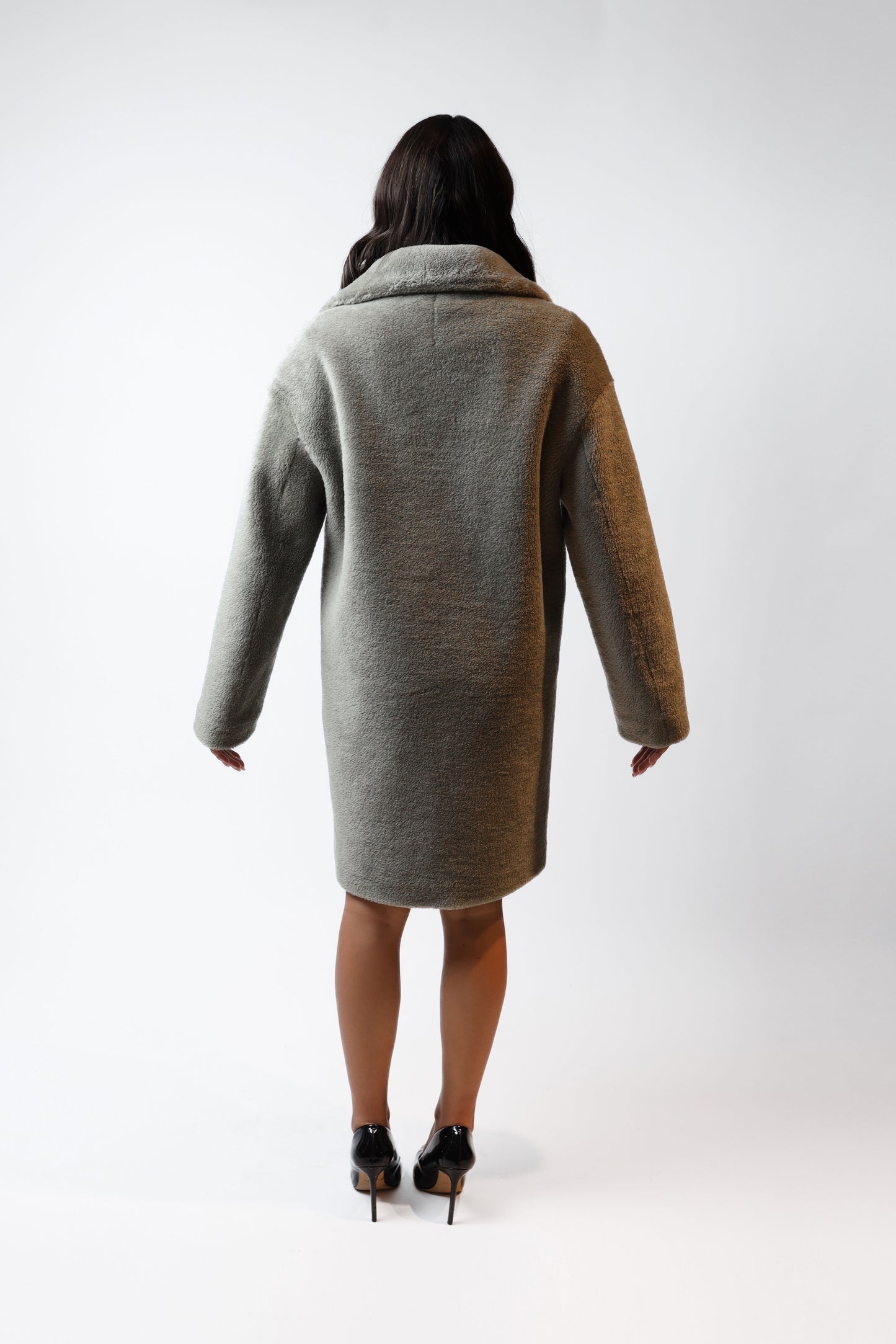 Green Faux Fur Long Coat