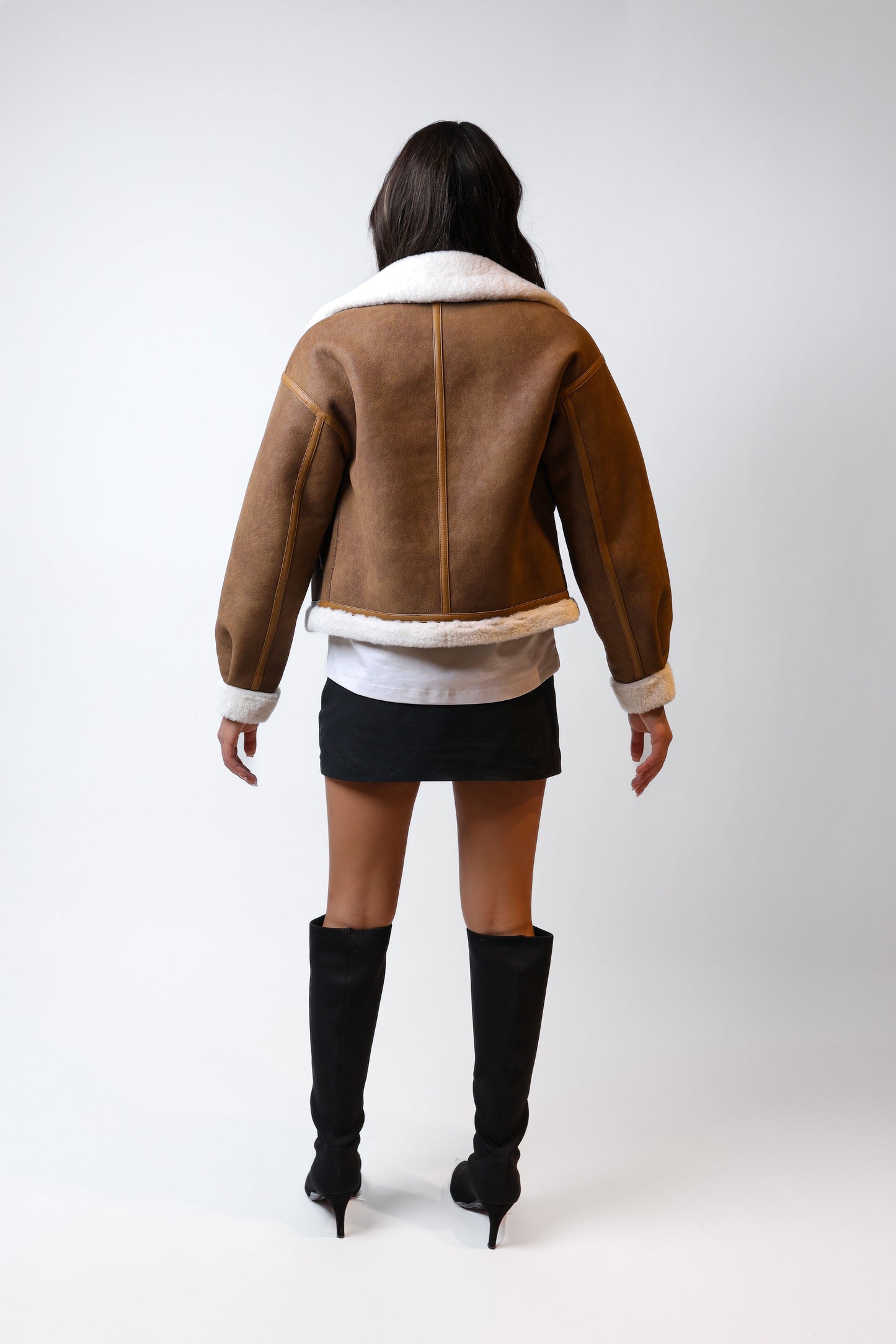 ✨ Short Double-Breasted Eco-Shearling Coat