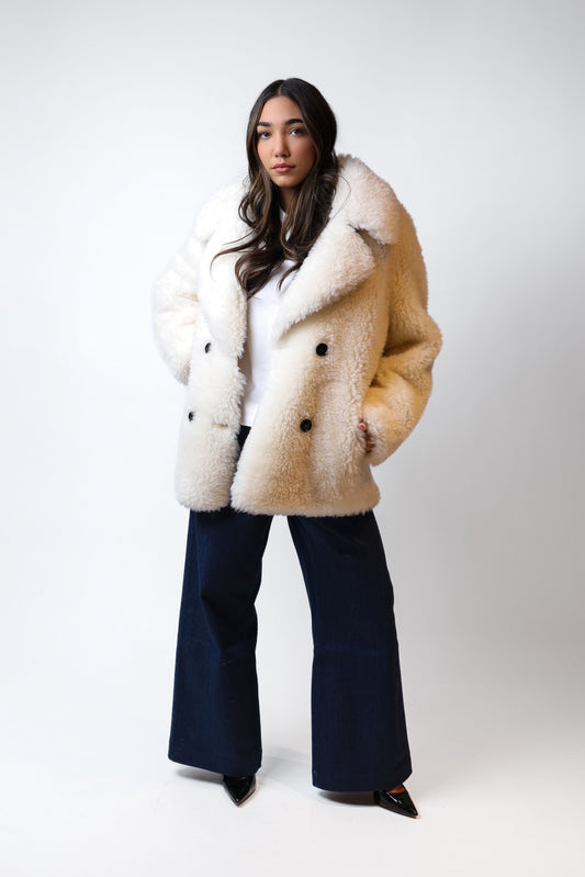 Beige Faux Fur Coat