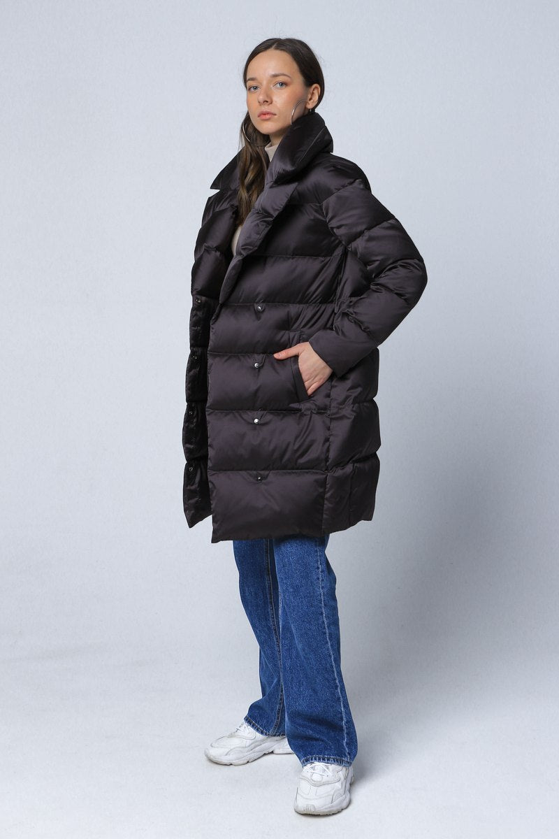 Black long down coat